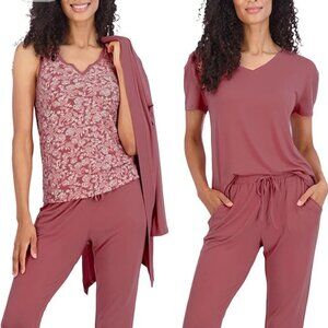 Live 2 Lounge 4-Piece  Ladies Essential lounge Set - pink XS (0536)